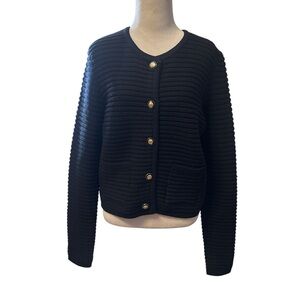 Joie Black Button-Up Women's cardigan style textured Sweater, new